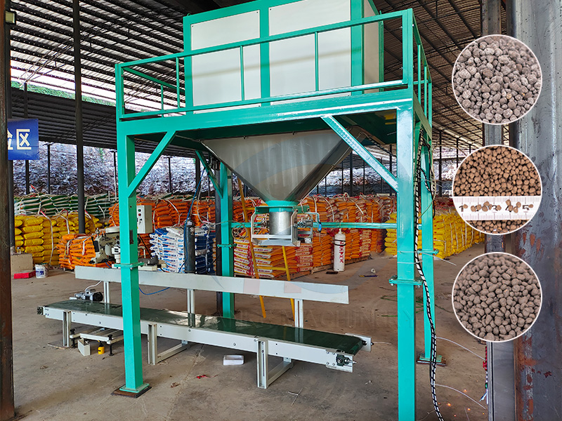 Manufacturer's phone number and parameters of the double-bin biomass pellet packaging scale